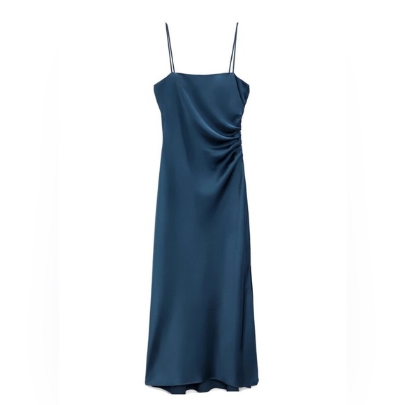 Zara Navy Blue Midi Dress - Picture 2 of 8